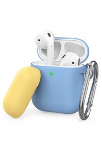 Mcstorey Airpods Kılıf Koruyucu Case Silikon Mat Kemer Klips + Yedek  Kapak Pt-46