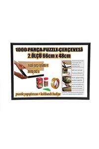 EFOR PUZZLE ÇERÇEVESİ 1000 Parça -camsız - 2.ölçü 66 Cm X 48 Cm - Renk Siyah-çerçeve 23 Mm