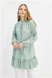 Trendyol Modest Mint Hakim Yaka Tunik