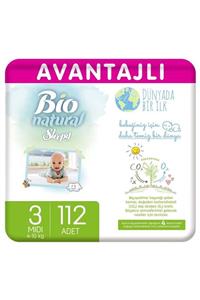 Sleepy Bio Natural Avantajlı Bebek Bezi 3 Numara Midi 112 Adet