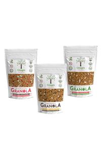 Cinagro Goodies Granola - Çilek Knoa Chia, Muz Çikolata, Elma Ceviz Tarçın 3'lü Set