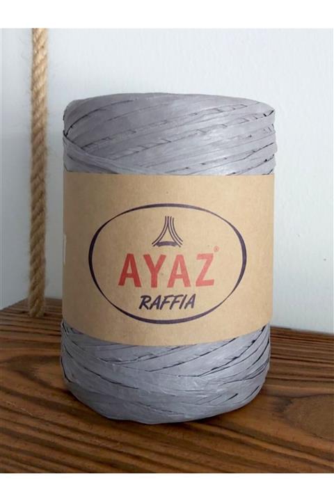 Ayaz Doğal Rafya Kağıt Ip Yumak - Açık Gri 04