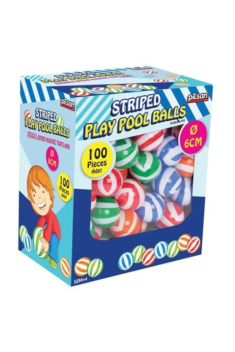 PİLSAN 6cm 100'lü Çizgili Top