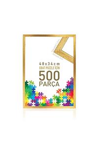 Sar Puzzle Puzzle Ve Yapboz Çerçevesi 500 Parça Için Ebat 48cmx34cm Altın Sarısı (GOLD)