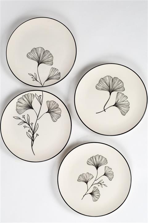 Rakle Ginkgo 4'lü Servis Tabağı Seti 25 Cm