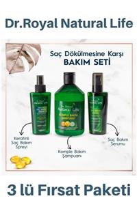 ORGANİC DR. ROYAL Natural Keratin Şampuan + Keratinli Saç Bakım Spreyi + Natural Saç Bakım Serumu