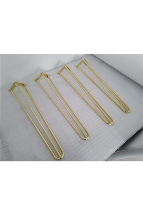 DEMONTEPARK 4 Adet-71.5cm Metal Firkete Ayak, Gold Renk Kaplama,masa Ayağı