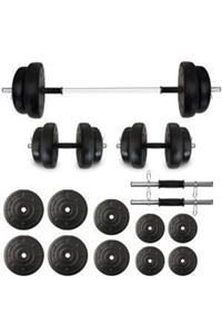 Tedarikcenter 55 Kg Yaylı Dambıl Halter Düz Bar Set Fitness Dumbell Ağırlık Seti Vücut Geliştirme Aleti