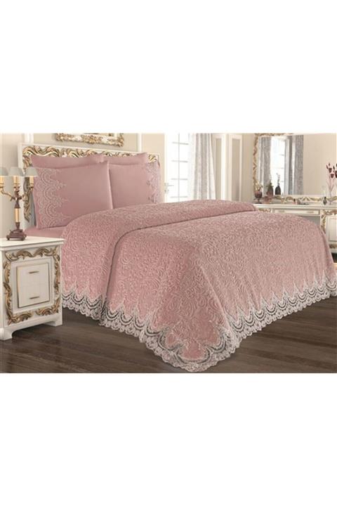 EvcimenStore Fransız Güpürlü Lisa Battaniye Set