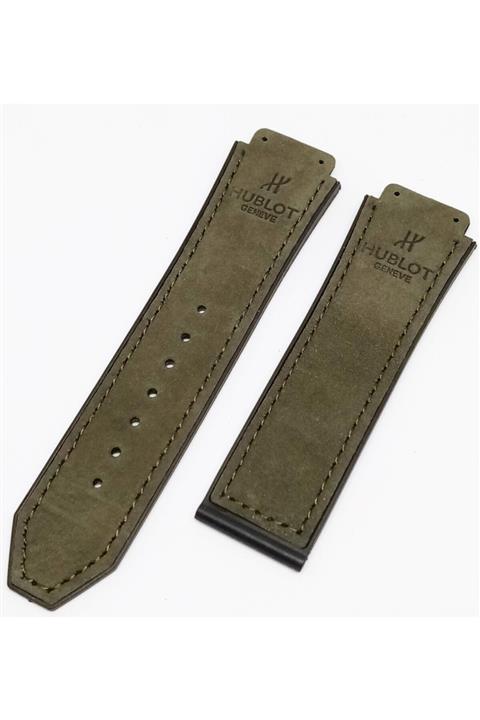 Hubla Design Hublot Big Bang Haki Yeşil Süet Silikon Kordon