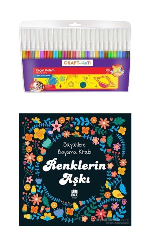 Craft and Arts Mandala Büyükler Için Boyama Seti - 1 Kitap Ve 24 Keçeli Kalem