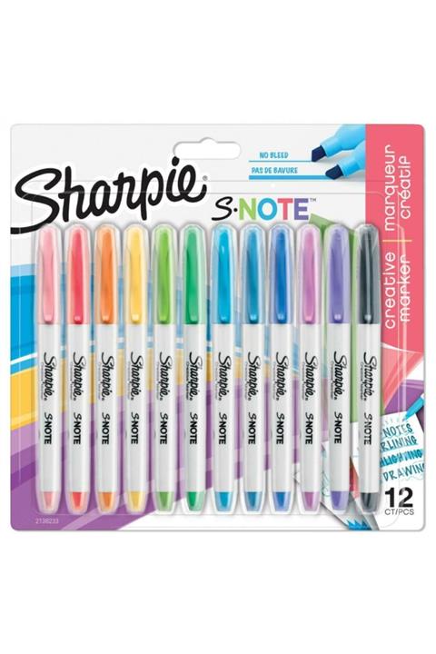 Sharpie Sharpıe Snote Kreatif Markör, Kesik Uç 12'li Blist
