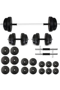 Tedarikcenter 85 Kg Yaylı Dambıl Halter Düz Bar Set Fitness Dumbell Ağırlık Seti Vücut Geliştirme Aleti