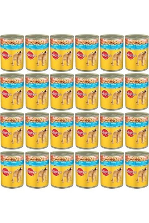 Pedigree Junior Tavuk Etli Yavru Köpek Konservesi 400 gr 24 Adet