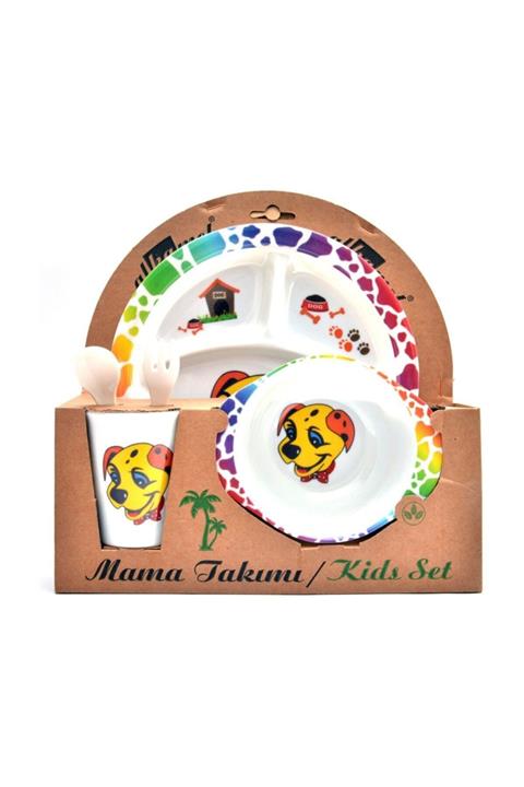 Veletto Köpekli Melamin Bebek Mama Tabağı 5li Set