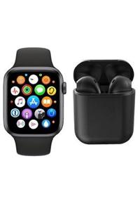 RPM BİLİŞİM Smart Watch + Airpods 12 Siyah Tws Kablosuz Kulaklık İkili Kombin T500