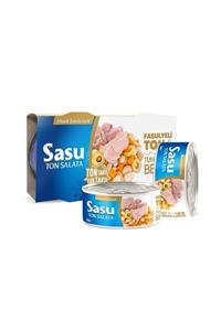 SASU SOSLUTON Sasu Fasulyeli Ton Salata 1 Koli 24x160g Iri Parça