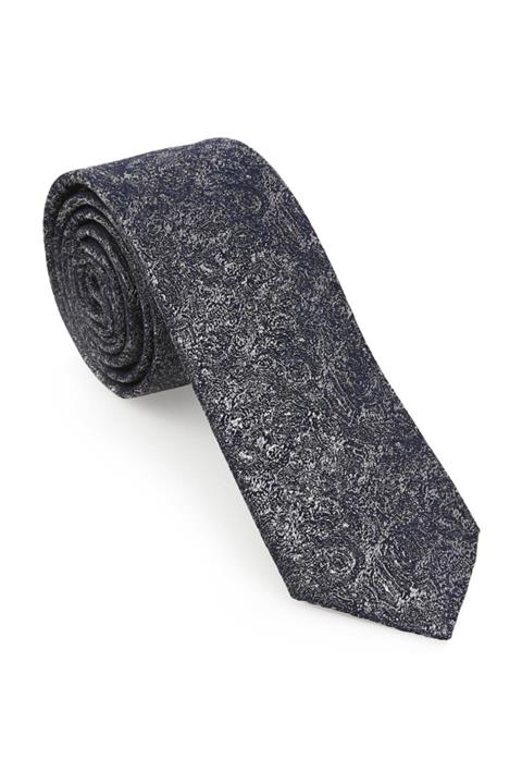 Brianze Gri Şal Desen Slim Kravat- Skae-4