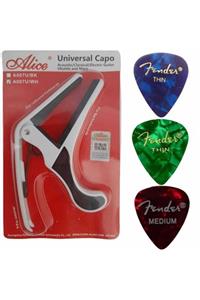 Alice Universal Gitar Capo Akustik Klasik Elektrik Ukulele Saz Bağlama Ukulele Kapo 3 Pena