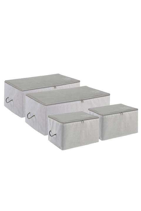 OCEAN HOME 4'lü Gri Stuff&things Baskılı Hurç