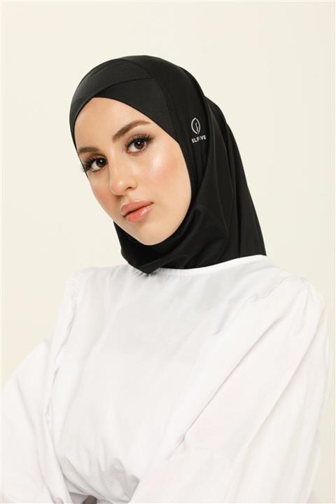 ELF PRIVE Çapraz Hijab Bone-siyah