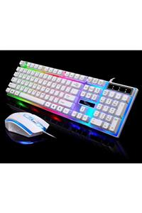 Ally Mobile Ally G21 Usb Led Işıklı Oyuncu Klavye Ve Mouse Set-beyaz