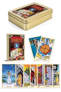 İkilem Yayınevi 78 Tarot Kartı Ve Yorum Kitabı - Özel Gold Renk Metal Kutulu Set / Majör + Minör Arkana