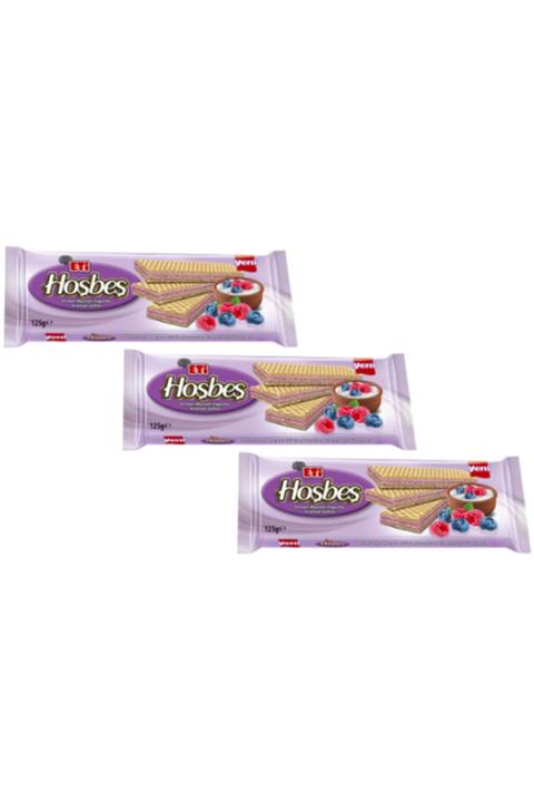 Eti Hoşbeş Orman Meyveli Yoğurtlu Kremalı Gofret 125 Gr. X 3 Adet