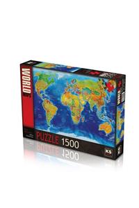 Ks Puzzle 22011 Ks World Political Map - Dünya Siyasi Haritası 1500 Parça Puzzle / +12 Yaş