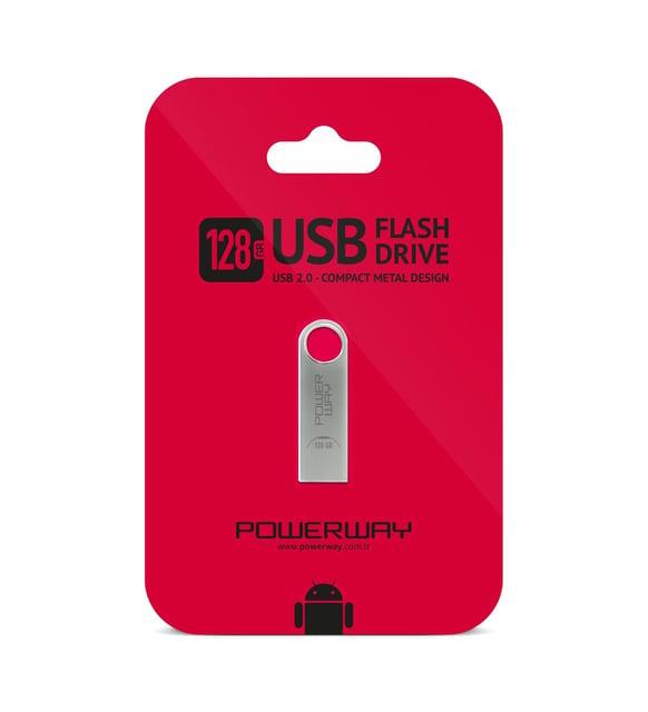 POWERWAY 128 Gb Metal Usb Flash Bellek