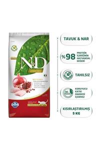 N&D Tahılsız Tavuk Ve Narlı Kısırlaştırılmış Yetişkin Kedi Maması 5 Kg