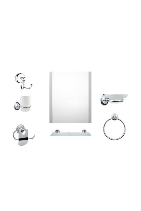 SAHRA BANYO Sahra 6+1 Kutulu Banyo Seti(AYNA DAHİL 7 PARÇA)