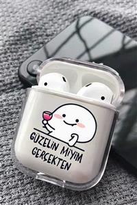 craftcase Güzelin Miyim Gerçekten  Tasarımlı Silikon Airpods Kılıfı