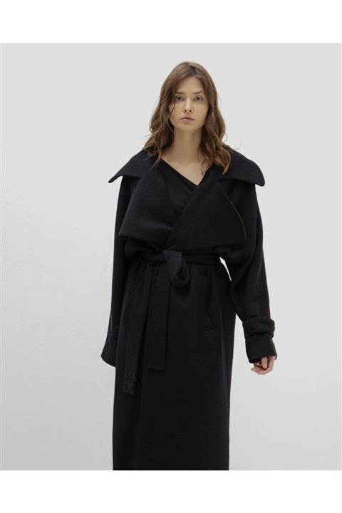 Juste Studio Örme Geniş Yaka Oversize Trençkot