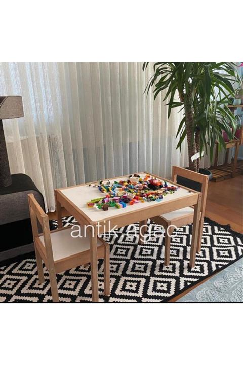 antik ahşap Montessori Çocuk Masa Sandalye Seti