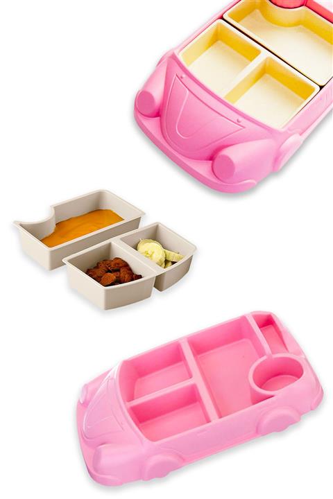 FERHOME Araba Model Mama Tabağı Seti 8 Bölmeli Bebek Çocuk Sofra Mutfak Çocuk Yemek Takımı