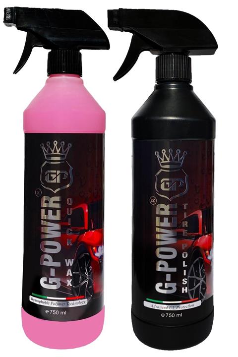 G POWER Hızlı Cila Ve Lastik Parlatıcı Sprey Set Ultra Parlaklık Ve Su Iticilik 750 Ml