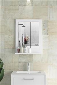 bluecape Verona 45x60cm Beyaz Raflı Banyo Aynası