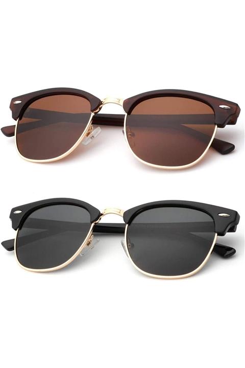Nilu Moda Unisex 2 Li Güneş Gözlüğü Clubmaster