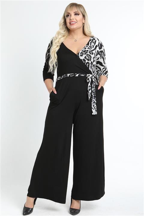 Osyoumoda Kadın Büyük Beden Anvelop Viskon Tulum