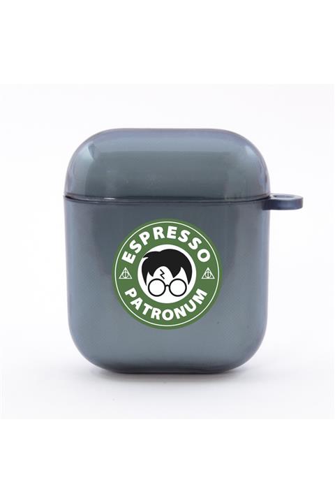 shoptocase Espresso Patronum Harry Detaylı Füme Renk Airpods Uyumlu Kılıf