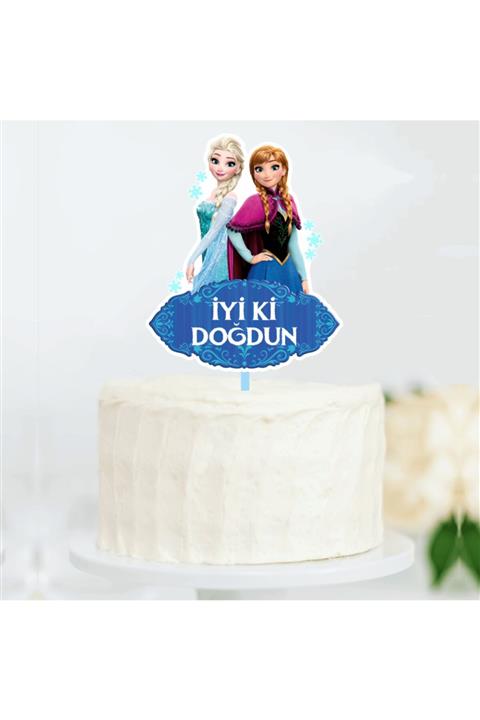 Masal Şekerleme Frozen Elsa Pasta Üzeri Süsü
