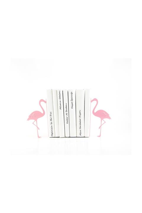 Simge Yapı Dekorasyon Flamingo Figürlü Dekoratif Metal Kitap Tutucu Kitap Desteği