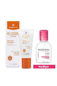 Heliocare Color Gelcream Light Renkli Güneş Kremi Spf 50 50 Ml | Bioderma Sensibio H2o 100 Ml Hediye