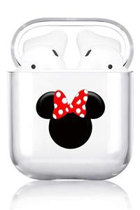 Cekuonline Airpods Uyumlu Desenli Şeffaf Sert Mika Miss Mickey Kılıf