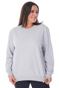 Siyezen Büyük Beden Gri Basic Oversize Sweatshirt