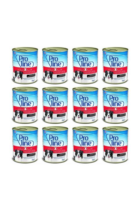Pro Line Kuzulu Et Parçacıklı Köpek Konservesi 415 Gr 12'Lİ SET