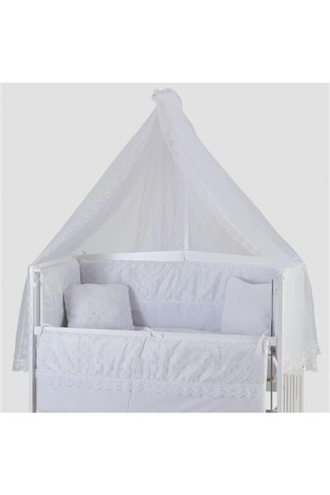 G&G baby Bebek Beşik Cibinliği Beyaz Ve Metal Cibinlik Askısı