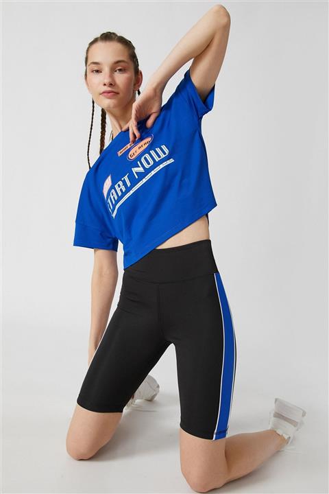 Koton Kadın Mavi T-Shirt 1YAK12656NK