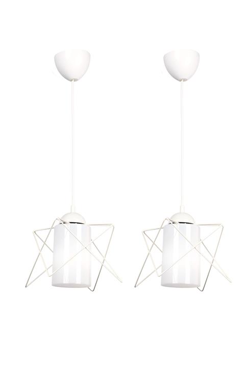 Begüsa 2 Adet Modes Tekli Beyaz-beyaz Akrilik Avize